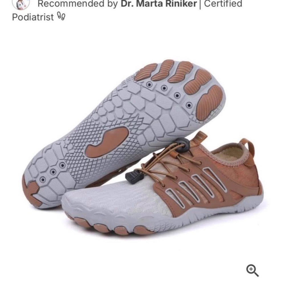 Women's Lightweight Athletic Shoes in Gray and Brown